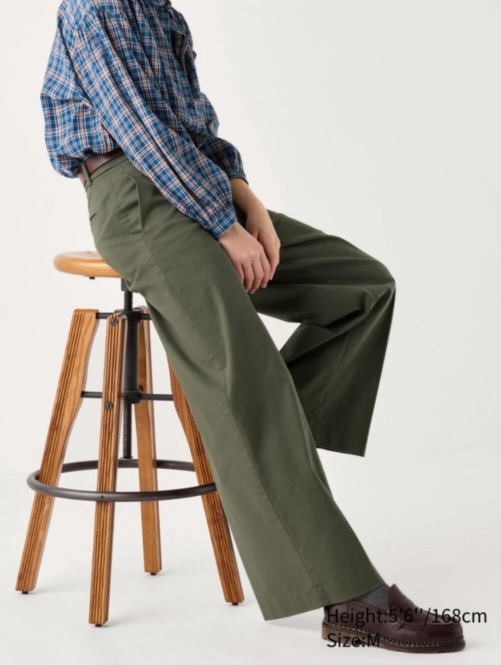 Uniqlo Olive Green Wide Leg Chinos Pants XL Utility Comfy Dark Academia Preppy